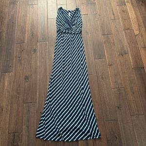 Gilli Blue & Aqua Nautical Striped Sleeveless Maxi Dress S